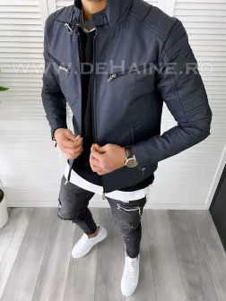 Geaca barbati bleumarin piele ecologica B7179 58-4